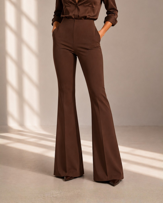 Sculpted Brown Flare pants