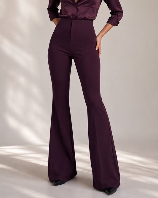 Sculpted Wine Flare pants
