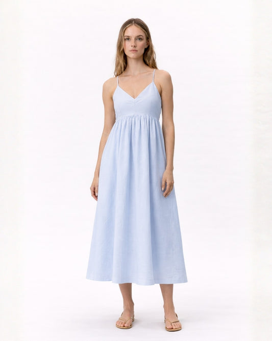 PETAL GLOW BLUE MIDI DRESS