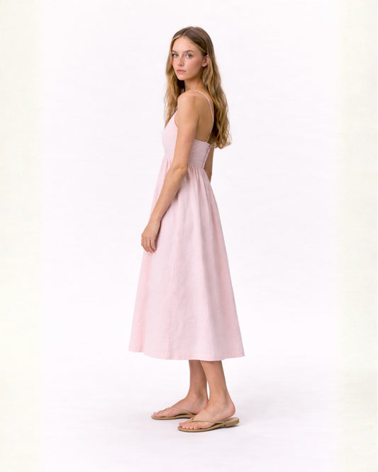 PETAL GLOW PINK MIDI DRESS