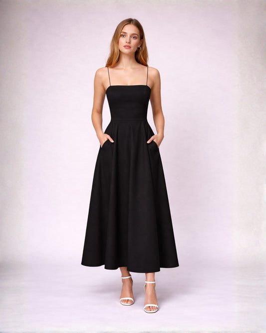 Scarlet Flow flared Black Dress