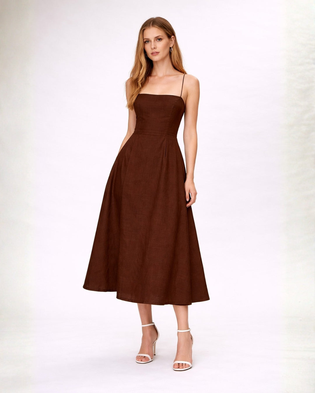 Scarlet Flow flared Brown Dress