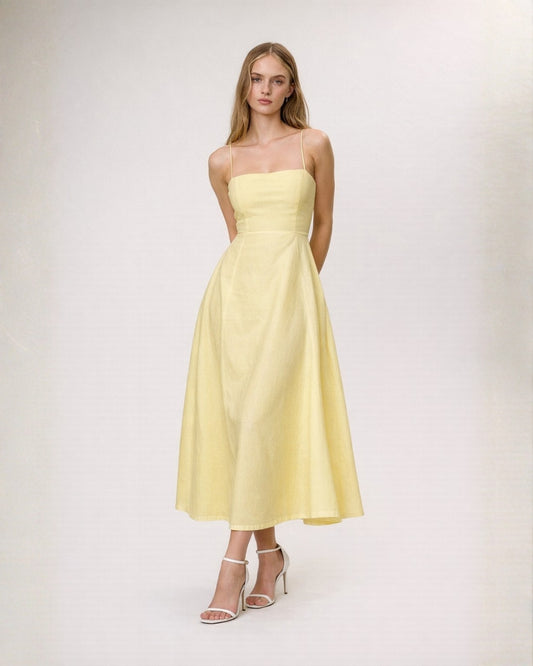 Scarlet Flow flared Yellow Dress
