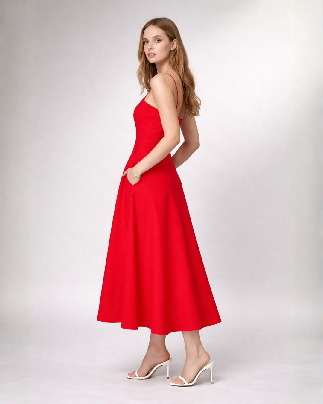 Scarlet Flow flared Red Dress